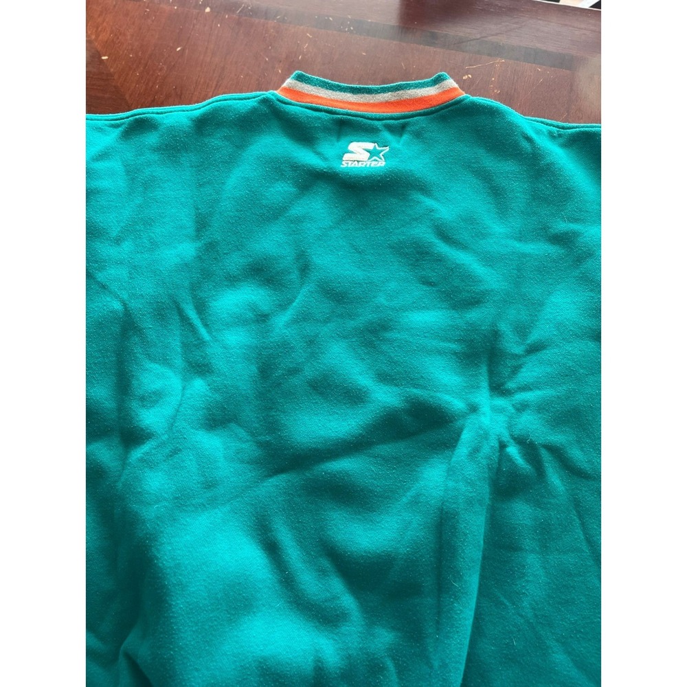 Vintage Miami Dolphins NFL Starter Crewneck Sweatshirt XXL Teal Orange - Picture 7 of 8